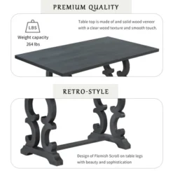 6 PCS Retro Dining Set With Unique-designed Table And Upholstered Chair-ModernLuxe 16 6 PCS Retro Dining Set With Unique-designed Table And Upholstered Chair-ModernLuxe -Living Room Furniture Store GUEST 92a39d7a d42d 44b6 af94 926854eed90a