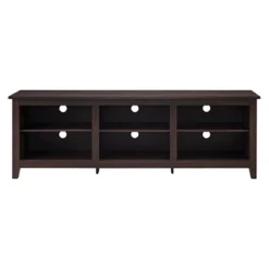 Transitional 6 Cubby Wood Open Storage Wood TV Stand For TVs Up To 80"- Saracina Home -Living Room Furniture Store GUEST 92fe5691 6d10 45aa a903 60b396346c9f