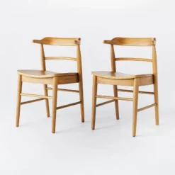 2pk Kaysville Curved Back Wood Dining Chair - Threshold™ Designed With Studio McGee -Living Room Furniture Store GUEST 96181127 0bb6 41a1 999c 8f5d44c53b74