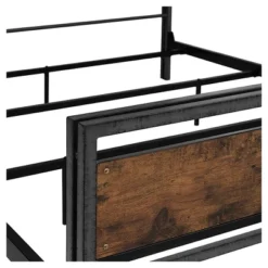 Queen Urban Chic Metal And Wood Plank Bed Brown - Saracina Home -Living Room Furniture Store GUEST 96ec04c6 8825 401d a458 94fb7b509933