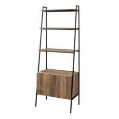 72" Open Shelf And Closed Storage Cabinet Ladder Bookcase - Saracina Home -Living Room Furniture Store GUEST a549211b d335 42ba adc5 7d826ec271f5