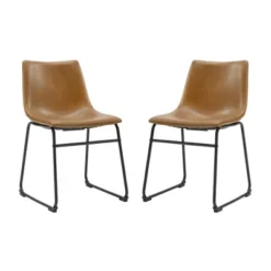 Set Of 2 Laslo Modern Upholstered Faux Leather Dining Chairs - Saracina Home -Living Room Furniture Store GUEST a575f745 32e2 4880 af78 c97be1dbada8