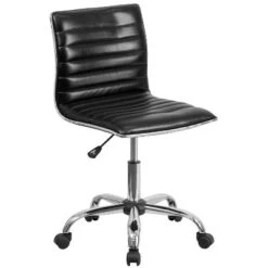 Emma And Oliver Low Back Designer Armless Ribbed Swivel Task Office Chair -Living Room Furniture Store GUEST a5fdbc2a a8ee 465c 8b7c a1b4987714d6