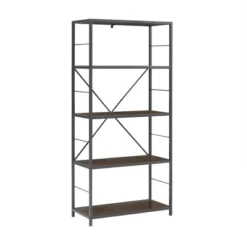 63" 4 Shelf Industrial Transitional Tall Bookshelf - Saracina Home -Living Room Furniture Store GUEST ab82027f f17b 4ed3 b4bd 3cb00f9141d7