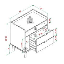 2pk Mid-Century Modern Solid Wood 2 Drawer Storage Nightstands - Saracina Home -Living Room Furniture Store GUEST b4a44f9f b4b8 4593 b2f1 f1a651c0f8e1
