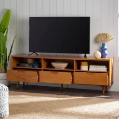 Cara 3 Drawer Mid-Century Modern 3 Drawer TV Stand For TVs Up To 80" - Saracina Home 27 Cara 3 Drawer Mid-Century Modern 3 Drawer TV Stand For TVs Up To 80" - Saracina Home -Living Room Furniture Store GUEST b7160973 1c5a 4aa1 ad9a e32bedffb8a0