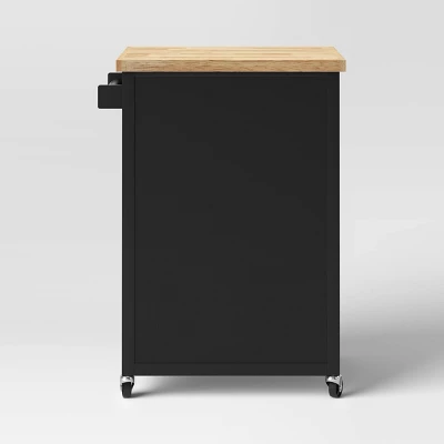 Windham Wood Top Kitchen Cart - Black - Threshold™ 5 Windham Wood Top Kitchen Cart - Black - Threshold™ - Image 3