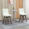 HOMCOM Bar Stools Set Of 2, Swivel Bar Chairs, 25.5" High Fabric Tufted Breakfast Barstools For Kitchen Counter, Cream White -Living Room Furniture Store GUEST bed2c6ca a45c 4890 8102 49c5703e4267