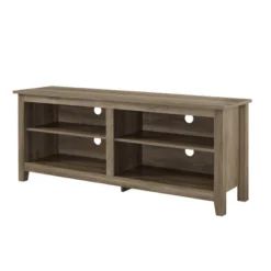 Transitional 4 Cubby Wood Open Storage TV Stand For TVs Up To 65"- Saracina Home -Living Room Furniture Store GUEST c0aba6c0 bbb4 4e90 83a5 3c73b3261eaf