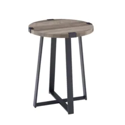 Wrightson Urban Industrial Faux Wrap Leg Round Side Table - Saracina Home -Living Room Furniture Store GUEST c0dad188 2808 4653 a67c 8188c7921417