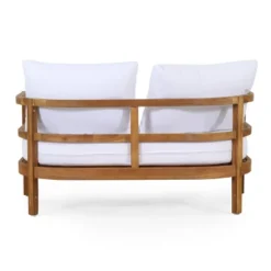 2pc Ellendale Outdoor Acacia Wood Loveseat & Coffee Table Teak/White - Christopher Knight Home -Living Room Furniture Store GUEST cd4af724 df56 4a28 be7d da6d8f55bc12