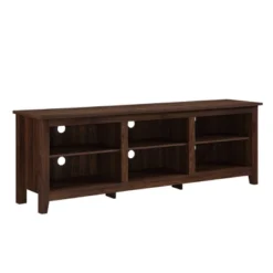 Transitional 6 Cubby Wood Open Storage Wood TV Stand For TVs Up To 80"- Saracina Home -Living Room Furniture Store GUEST d09d53fd 86be 4590 8f8d 330fc60b11ce