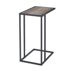 23" Modern Rectangle Two-Tone C Side Table With Metal Base - Saracina Home -Living Room Furniture Store GUEST d20774fc 5fe4 4fa9 bf5f cf9fd585efd4
