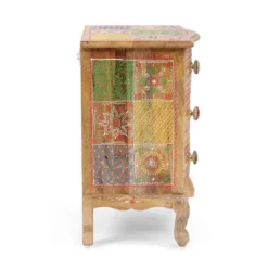 Ailey Handcrafted Boho Mango Wood 3 Drawer Nightstand Natural - Christopher Knight Home -Living Room Furniture Store GUEST d2a0da4f 2eb2 4284 a2b1 540f55b08a0f