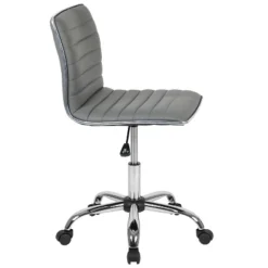 Emma And Oliver Low Back Designer Armless Ribbed Swivel Task Office Chair -Living Room Furniture Store GUEST d394aa10 3e64 4291 bb66 fd26bd217653