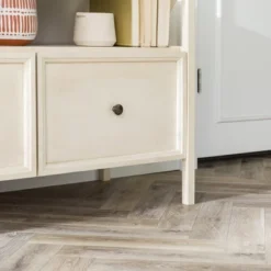 Farmhouse 3 Drawer Wood TV Stand For TVs Up To 65" - Saracina Home -Living Room Furniture Store GUEST d77774f4 3e5a 4a67 9f72 0016110a90cd