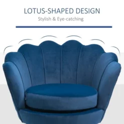 HomCom Elegant Velvet Upholstered Accent Leisure Club Chair With Gold Metal Legs -Living Room Furniture Store GUEST d82b585e 3da8 4dc5 88b0 ed97c7dde64b