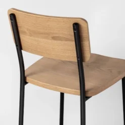 Wood & Steel Bar Stool - Natural/Black - Hearth & Hand™ With Magnolia -Living Room Furniture Store GUEST dd89e9f1 7a47 4584 b4ec a8a659027411