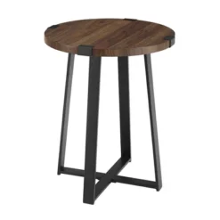 Wrightson Urban Industrial Faux Wrap Leg Round Side Table - Saracina Home -Living Room Furniture Store GUEST de11acff 57fb 43ae ba23 8b22beb8247c