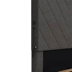 Yanis Upholstered Bed With USB - Room & Joy -Living Room Furniture Store GUEST e144e563 aadc 4474 9e67 d63bf716d06f