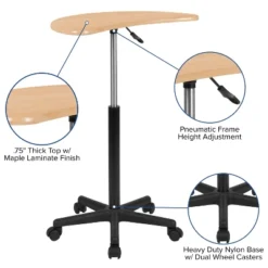 Emma And Oliver Sit To Stand Mobile Laptop Computer Desk - Portable Rolling Standing Desk -Living Room Furniture Store GUEST e166bd86 a477 40dc bcf6 cdc8d9149ee8