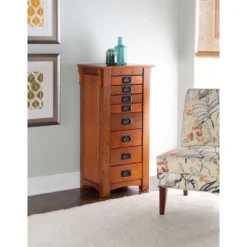 Delia Jewelry Armoire Brown - Powell Company -Living Room Furniture Store GUEST e863c6dc 98a4 4ad3 80cb 773ca351a397