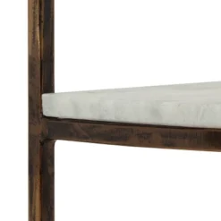 33.5" Bainville Modern Glam Handcrafted Marble Half Round Etagere Bookcase Natural White/Antique Brass - Christopher Knight Home 9 33.5" Bainville Modern Glam Handcrafted Marble Half Round Etagere Bookcase Natural White/Antique Brass - Christopher Knight Home -Living Room Furniture Store GUEST e8e9bc5f cfde 4ca6 8d2c 47465c627aa2