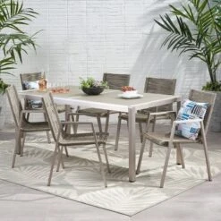 Grafton 7pc Aluminum Modern Dining Set - Christopher Knight Home