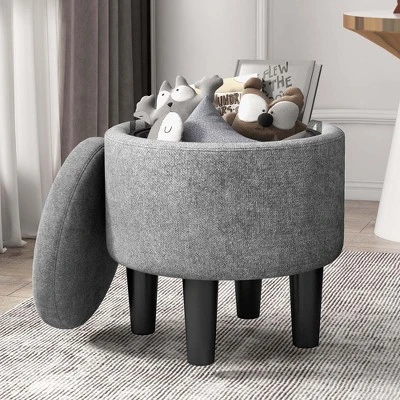 Costway Modern Accent Chair With Ottoman Armchair Barrel Sofa Chair With Footrest Grey 6 Costway Modern Accent Chair With Ottoman Armchair Barrel Sofa Chair With Footrest Grey - Image 4