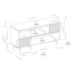 Modern Reeded Door Extendable TV Stand For TVs Up To 50" - Saracina Home -Living Room Furniture Store GUEST ed00bd4f d172 4e6a 8f8e 03cd201c95f3