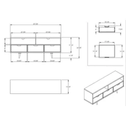 Cara Mid-Century Modern 3 Drawer TV Stand For TVs Up To 65" - Saracina Home -Living Room Furniture Store GUEST eddff1d9 3448 4181 a60a 1b127bbf16df