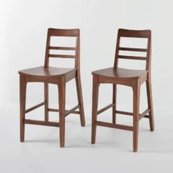 2pk Wood Ladder Back Counter Stool - Hearth & Hand™ With Magnolia -Living Room Furniture Store GUEST ee6c4703 9f16 41d1 a9aa 86444f5abf5f