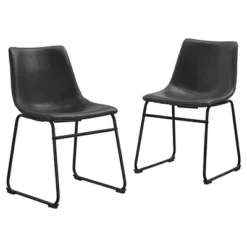 Set Of 2 Laslo Modern Upholstered Faux Leather Dining Chairs - Saracina Home -Living Room Furniture Store GUEST f09ca4a2 22b8 4c1e 90a5 214c5268ba1a