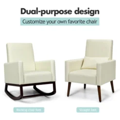 Tangkula 2-in-1 Upholstered Rocking Chair With Wood Leg & Pillow Relax Sofa Chair Light Grey/Beige/Dark Gray 19 Tangkula 2-in-1 Upholstered Rocking Chair With Wood Leg & Pillow Relax Sofa Chair Light Grey/Beige/Dark Gray -Living Room Furniture Store GUEST fb3113fc 95e1 49e1 b4da d0d1b94e6231