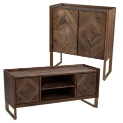 Glacerad Reclaimed Wood Media Console For TVs Upto 50" Brown - Aiden Lane -Living Room Furniture Store GUEST fc78f503 8a04 4d7b 8d17 51d39515250f