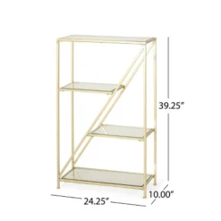 Kokesh Modern Glam Tempered Glass 3 Shelf Asymmetrical Bookcase Gold - Christopher Knight Home 16 Kokesh Modern Glam Tempered Glass 3 Shelf Asymmetrical Bookcase Gold - Christopher Knight Home -Living Room Furniture Store GUEST fe44afab b226 4b6b 83bf d92ad3ad8955